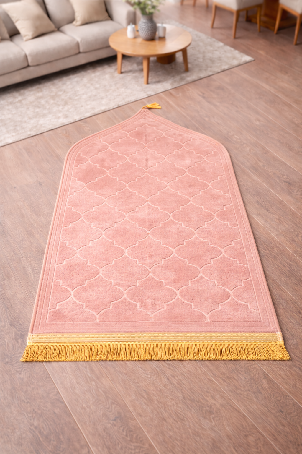 Tapis de prière rose poudré