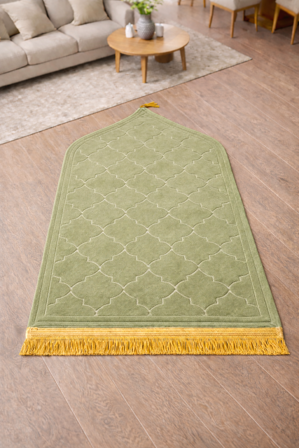 Tapis de prière vert
